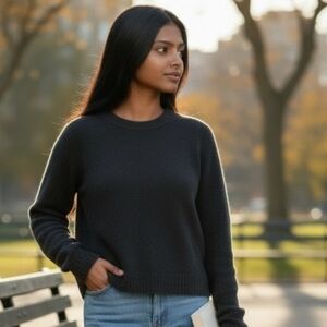 Old Navy Black Crewneck Knit Sweater